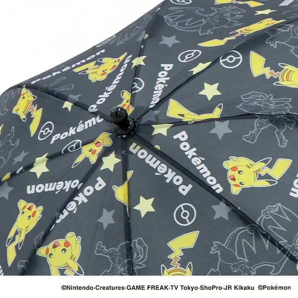 手開き傘 45cm（ポケモン・ブラック）