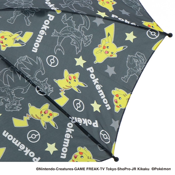 手開き傘 45cm（ポケモン・ブラック）