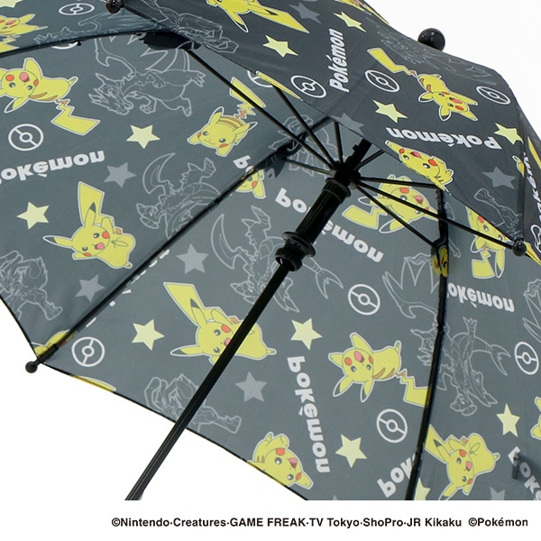 手開き傘 45cm（ポケモン・ブラック）