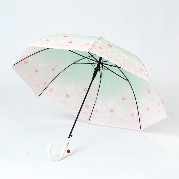 キッズビニールジャンプ傘 55cm（クリームソーダ・グリーン）