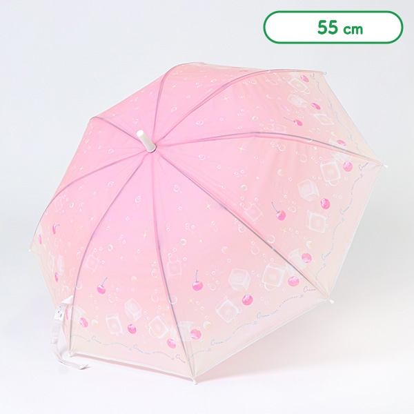 キッズビニールジャンプ傘 55cm（クリームソーダ・ピーチ）