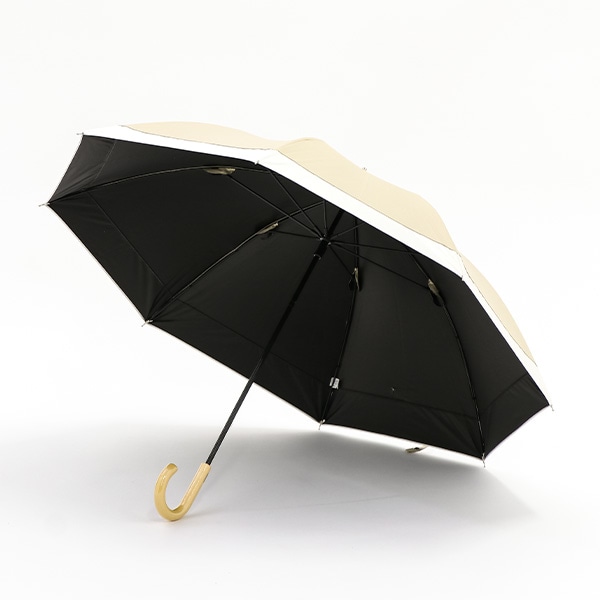 晴雨兼用手開き傘 50cm（切り継ぎ・ベージュ）