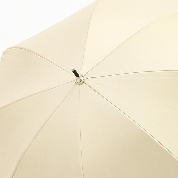 晴雨兼用手開き傘 50cm（切り継ぎ・ベージュ）