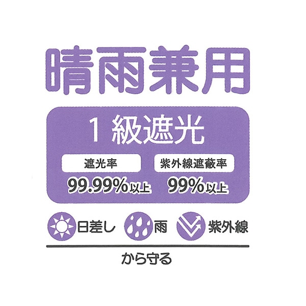 晴雨兼用手開き傘 50cm（切り継ぎ・ベージュ）