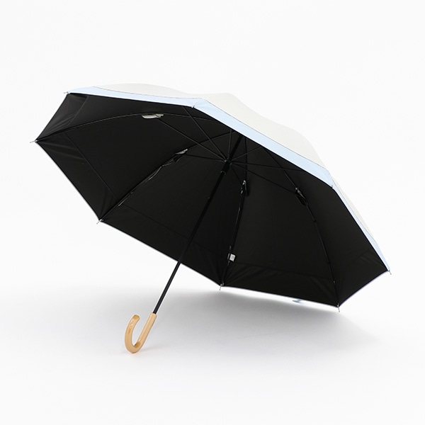 晴雨兼用手開き傘 50cm（切り継ぎ・サックス）