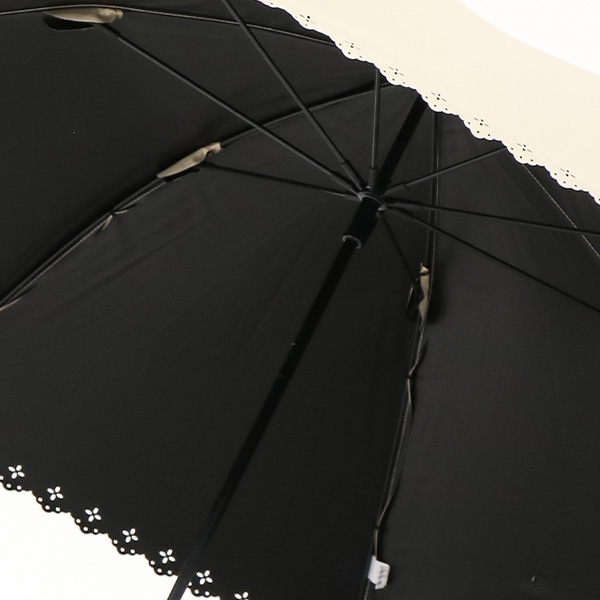 晴雨兼用手開き傘 50cm（ヒートカット・ベージュ）