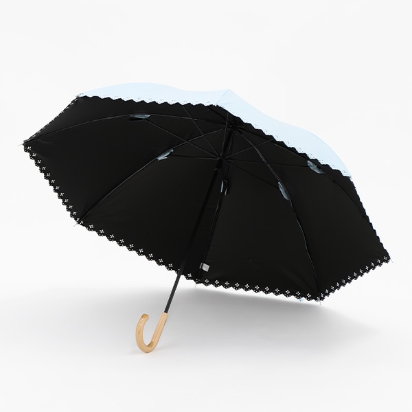 晴雨兼用手開き傘 50cm（ヒートカット・サックス）