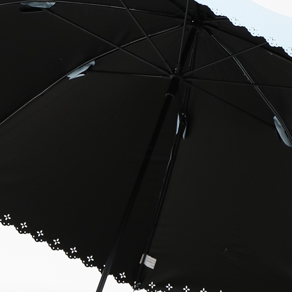 晴雨兼用手開き傘 50cm（ヒートカット・サックス）
