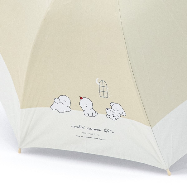 晴雨兼用ジャンプ傘 55cm（のんびりわんこ）