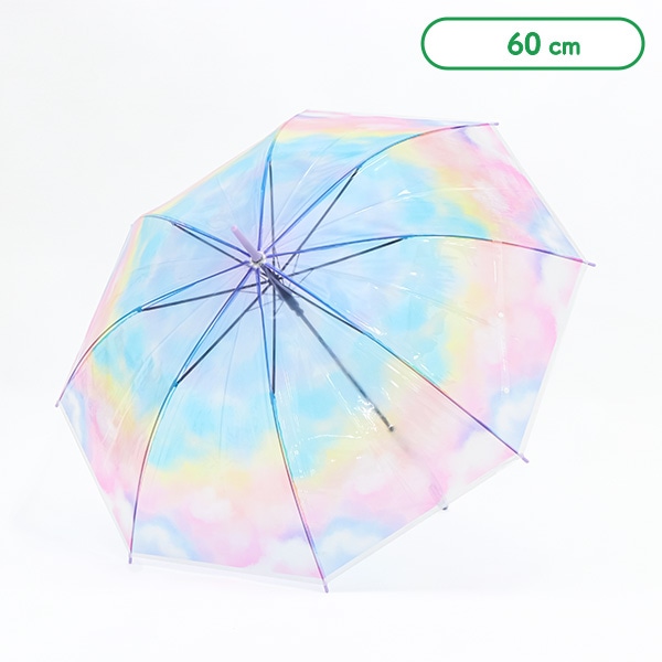 ビニールジャンプ傘 60cm（ミルキートーンアンブレラ・RAINBOW）