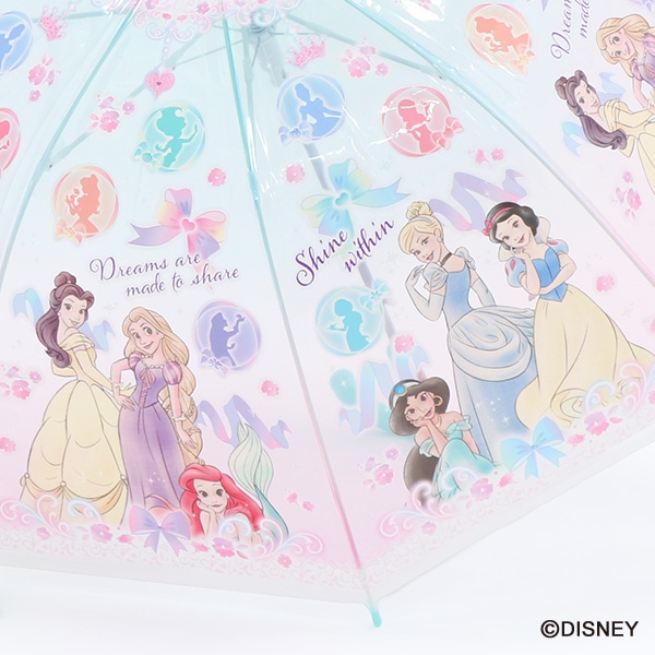 スケーター）ドーム型ビニールジャンプ傘 55cm（ディズニープリンセス）