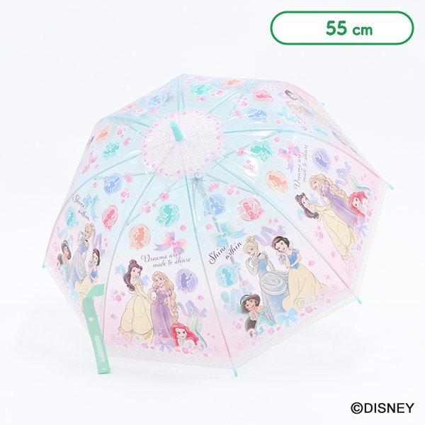 スケーター）ドーム型ビニールジャンプ傘 55cm（ディズニープリンセス）