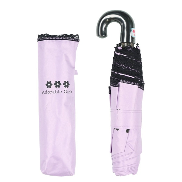 晴雨兼用折りたたみ手開き傘 55cm（レース）