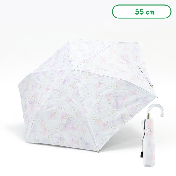 晴雨兼用折りたたみ傘 55cm（UVフローラル）