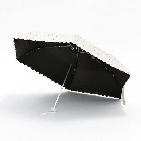 晴雨兼用折りたたみ手開き傘 50cm（ミスティドット）