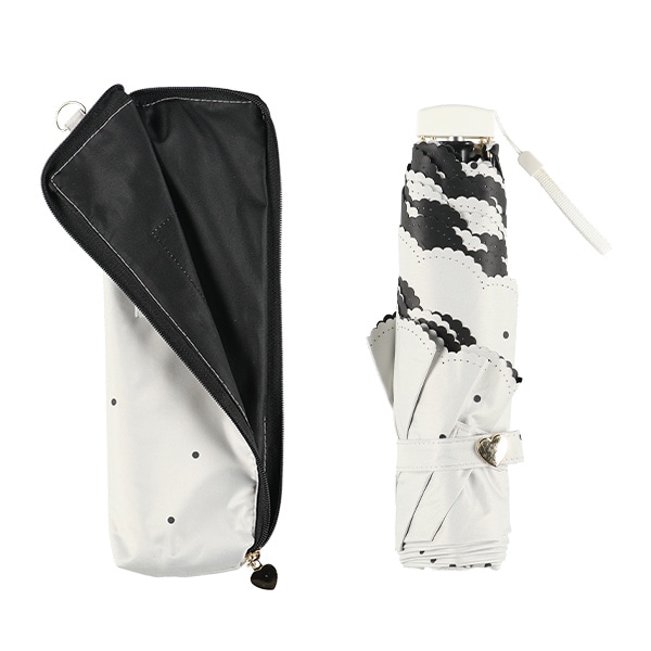 晴雨兼用折りたたみ手開き傘 50cm（ミスティドット）