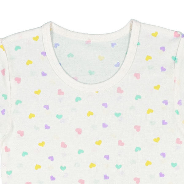 DRYWRAP）3枚組半袖シャツ肌着（ハートモチーフ・小花）