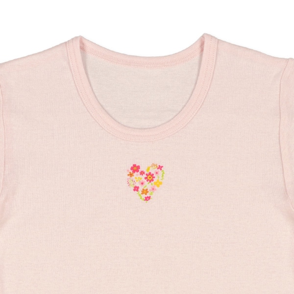 DRYWRAP）3枚組半袖シャツ肌着（ハートモチーフ・小花）