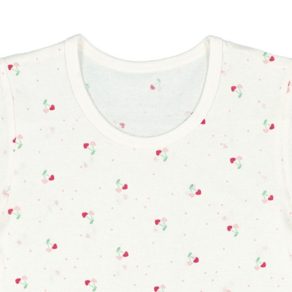 DRYWRAP）3枚組半袖シャツ肌着（ハートモチーフ・小花）