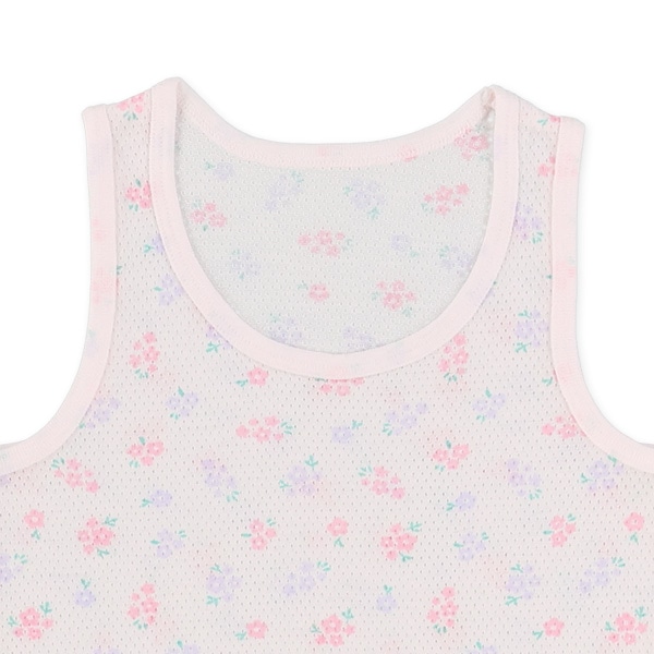 DRYWRAP）3枚組メッシュタンクトップ肌着（リボン・花柄）