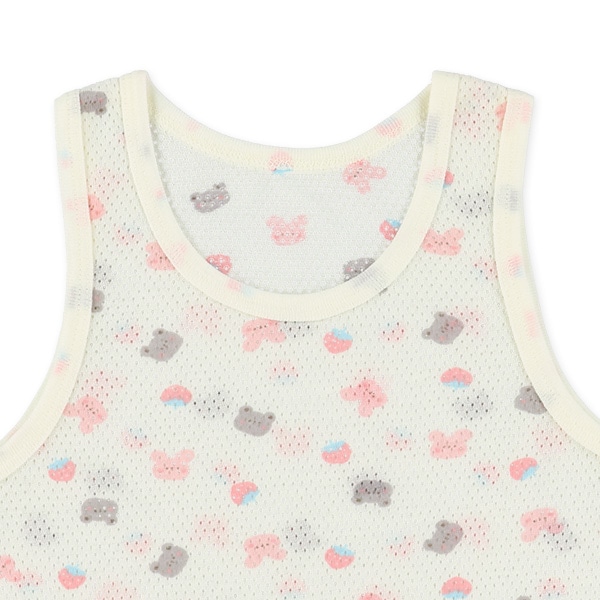 DRYWRAP）3枚組メッシュタンクトップ肌着（いちご・アニマル・無地）