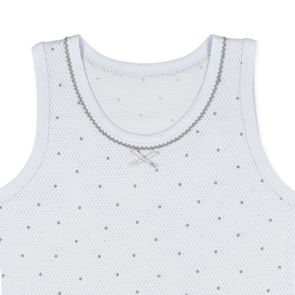 4枚組メッシュタンクトップ肌着（リボン・ドット・小花）