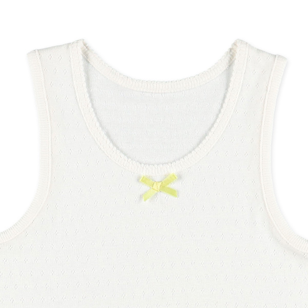 3枚組タンクトップ肌着（パターンメッシュ・リボン）