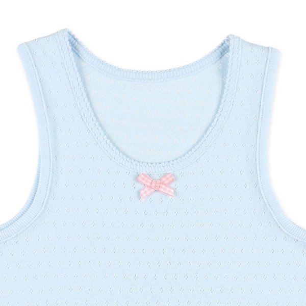 3枚組タンクトップ肌着（パターンメッシュ・リボン）