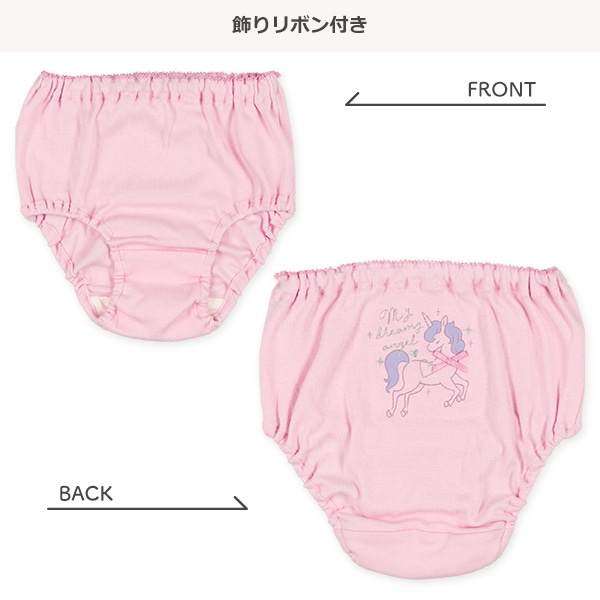 4枚組ショーツ（チェック・ユニコーン・ハート）