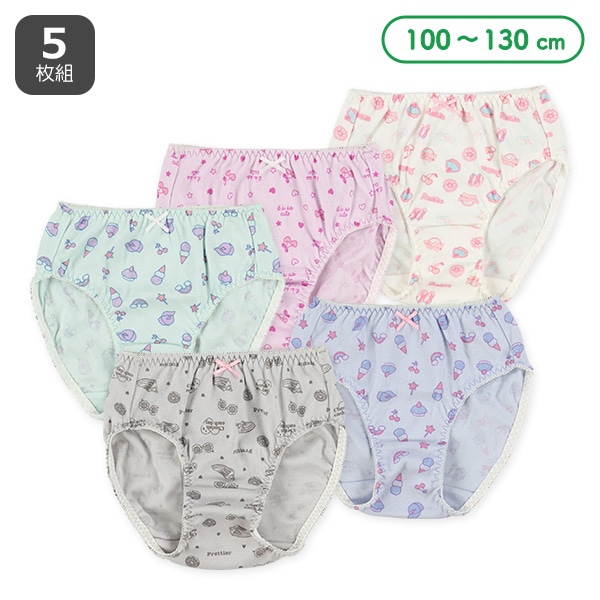 5枚組ショーツ（スイーツ・チェリー・アイテム総柄）