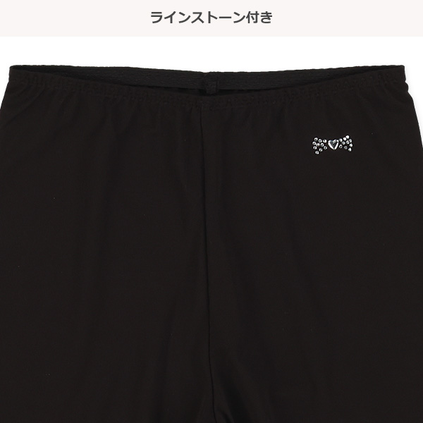 2枚組1分丈オーバーパンツ（リボン・ラインストーン）