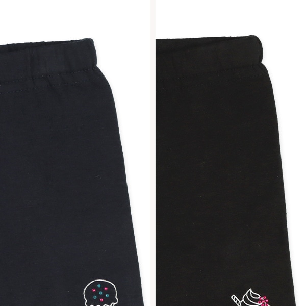 2枚組1分丈オーバーパンツ（アイス・カップケーキラインストーン）