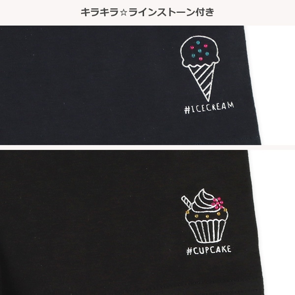 2枚組1分丈オーバーパンツ（アイス・カップケーキラインストーン）