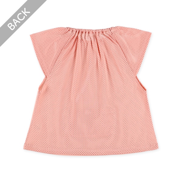 背面メッシュフレンチ袖スモック（ピンク）