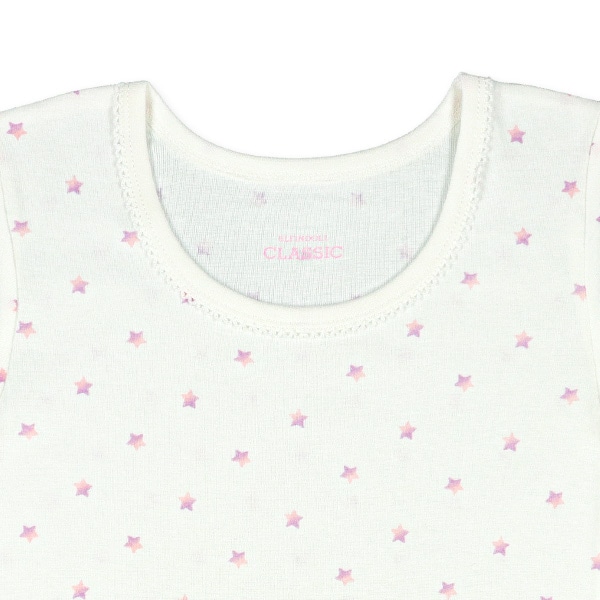 4枚組半袖シャツ肌着（星ドット・無地）