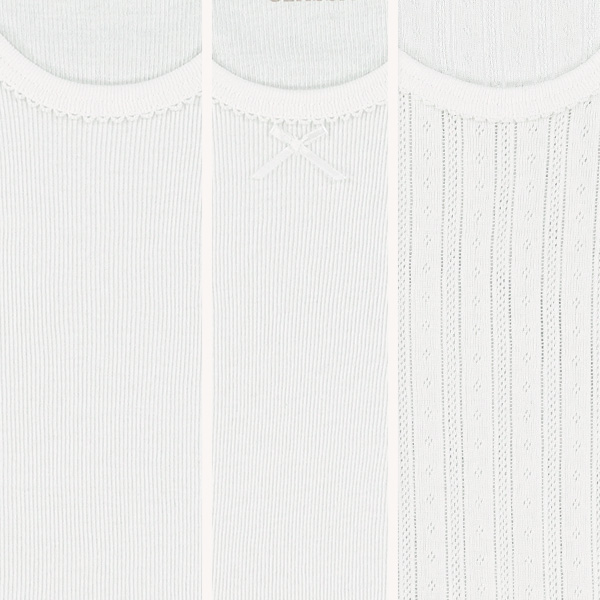3枚組タンクトップ肌着（リブ・パターンメッシュ）