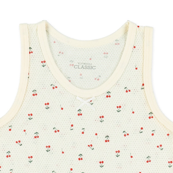 4枚組メッシュタンクトップ肌着（ドット・さくらんぼ・無地）