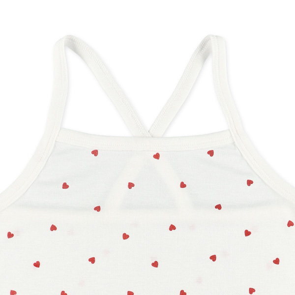 4枚組バッククロス型キャミソール肌着（ミニハート・無地）