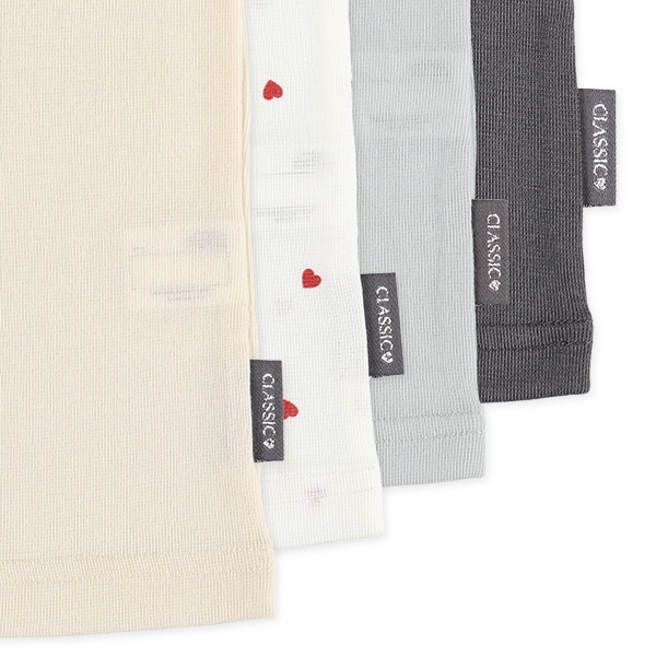 4枚組バッククロス型キャミソール肌着（ミニハート・無地）