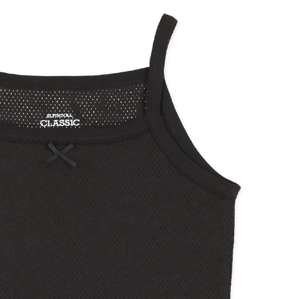 3枚組メッシュキャミソール肌着（ブラック無地）