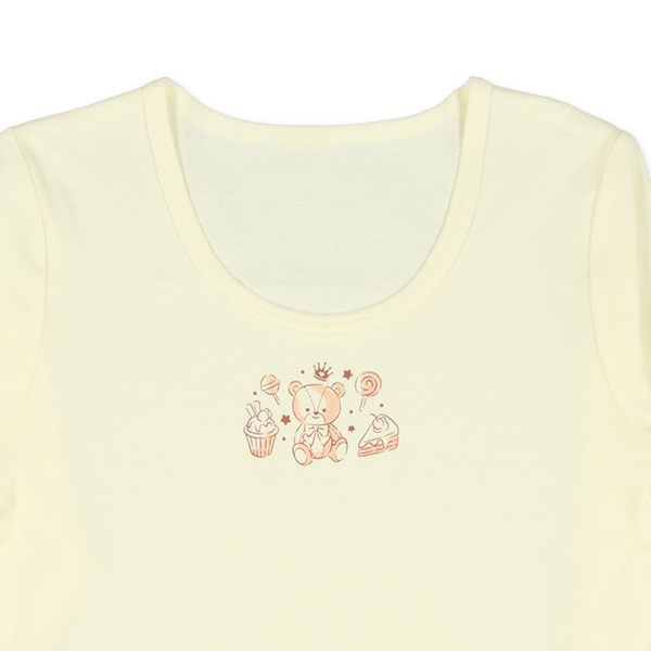 HOTWRAP）2枚組長袖シャツ肌着（くま・スイーツ）