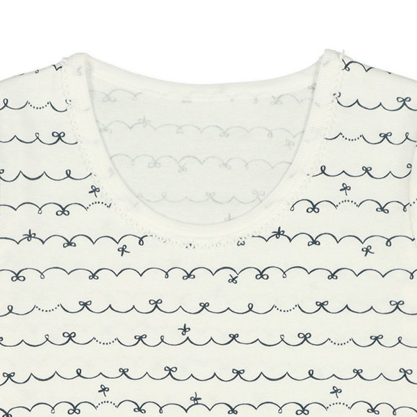 HOTWRAP）2枚組長袖シャツ肌着（リボン・くるくるボーダー）