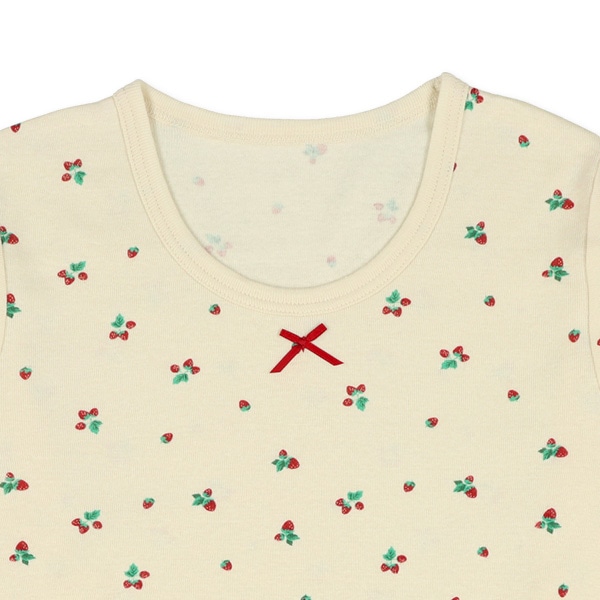 HOTWRAP）2枚組長袖シャツ肌着（ドット・いちご）