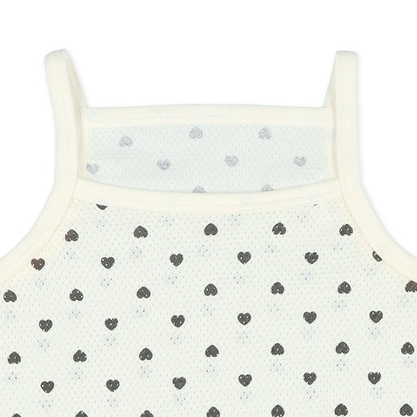 4枚組メッシュキャミソール肌着（リボン・ハート）