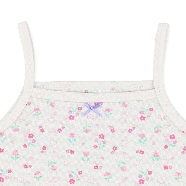 DRYWRAP）3枚組キャミソール肌着（小花・リボン）