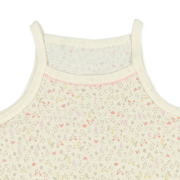 3枚組メッシュキャミソール肌着（小花・無地）