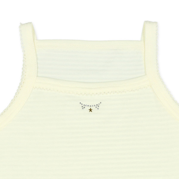 DRYWRAP）3枚組キャミソール肌着（ハート・星・リボンラインストーン）