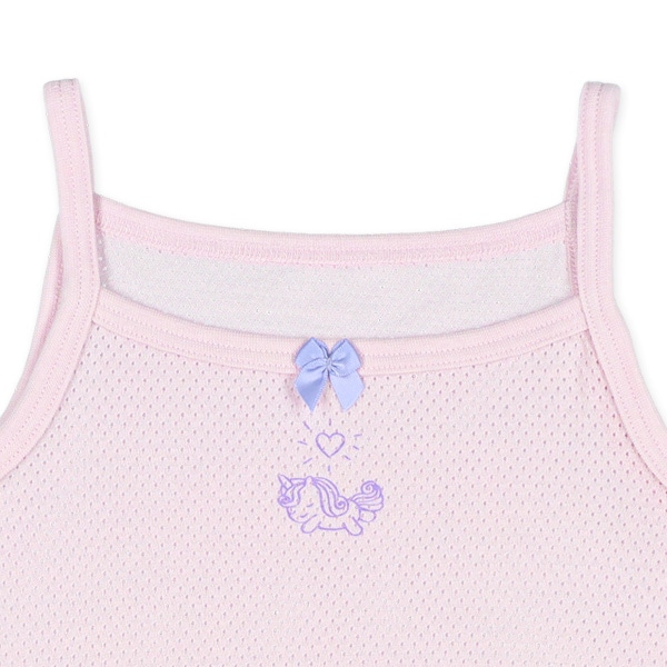 3枚組メッシュキャミソール肌着（チェリー・ユニコーン）