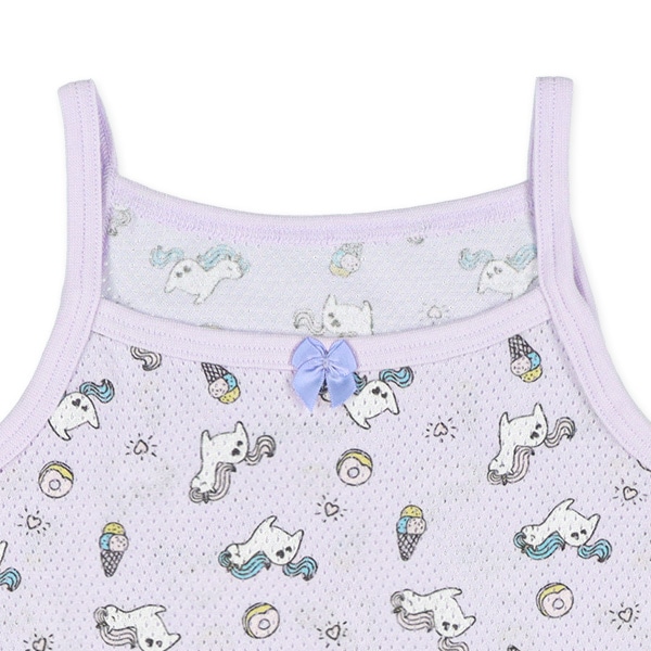 3枚組メッシュキャミソール肌着（チェリー・ユニコーン）