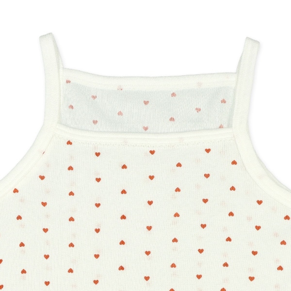 4枚組キャミソール肌着（ハート・リボン・パターンメッシュ）